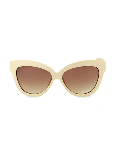 Linda Farrow 60mm Leather-wrapped Cat Eye Sunglasses