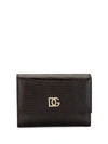 Dolce & Gabbana Embossed Crocodile-effect Wallet In Black
