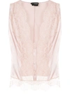 Tom Ford Lace-front Sleeveless Blouse In Pink