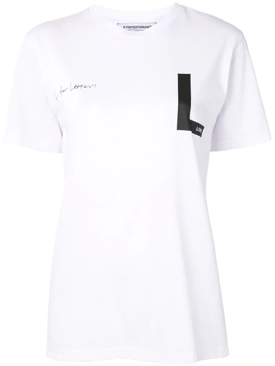 Eenk L For Letter T-shirt In White