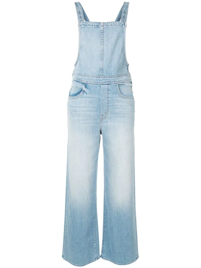 Mother Wide-leg Dungarees In Blue