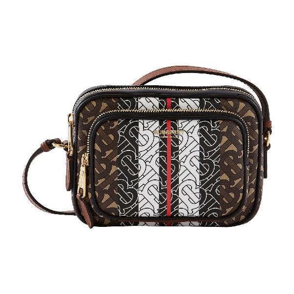 Burberry Monogram Stripe E-canvas Camera Bag In Bridle Brown Ip Pttn | ModeSens