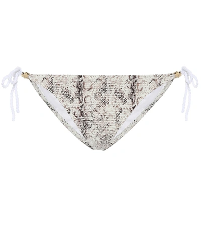 Heidi Klein Zambia Snake-effect Bikini Bottoms In Beige