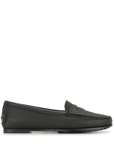 Tod's City Gommino Driving Shoes In Patent Leather In Black