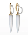 Bondeye Jewelry Aphrodite 14k Yellow-gold Chalcedony Earrings In Yellow Gold/aphrodite Chalcedony/white Diamond
