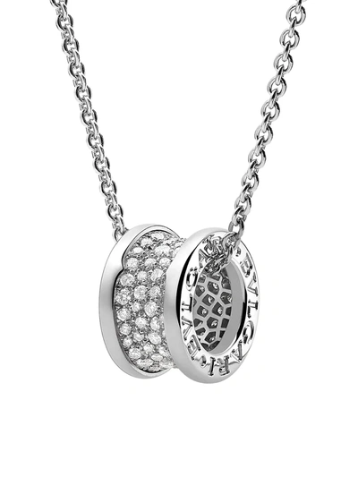 Bvlgari Womens B.zero1 18kt White-gold And Diamond Pendant Necklace In White Gold