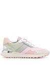 Michael Michael Kors Monroe Panelled Suede And Canvas Trainers In Pink/ Grey