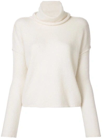 James Perse Turtleneck Cashmere Jumper In White