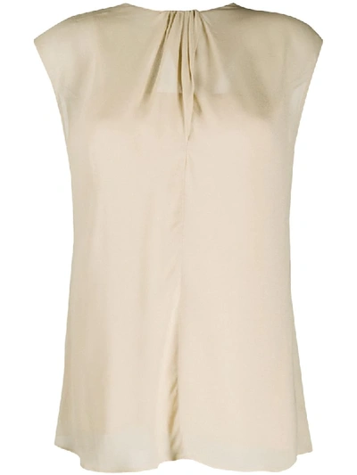 Prada Scarf Back Blouse In Neutrals