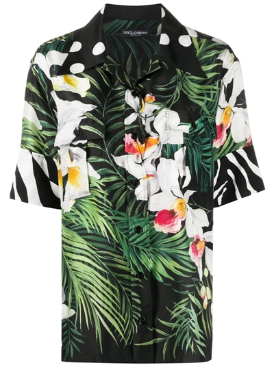 Dolce & Gabbana Oversized Tropical Print Shirt In Multicolor