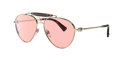 Valentino Pilot-frame Tinted Sunglasses In Pink