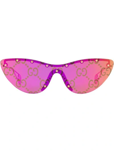 Gucci Gg0666s Cat-eye Frame Sunglasses In Pink Mirror