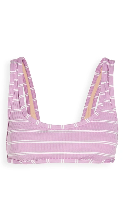 Madewell Rib Jane Scoop Top In Purple Stripe