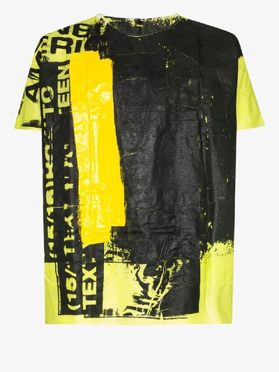 Raf Simons Handpainted Hospital Gown T-shirt In Green