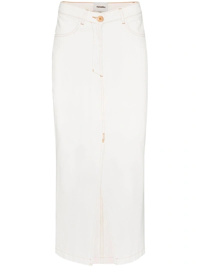 Nanushka Zefir Denim Skirt In White