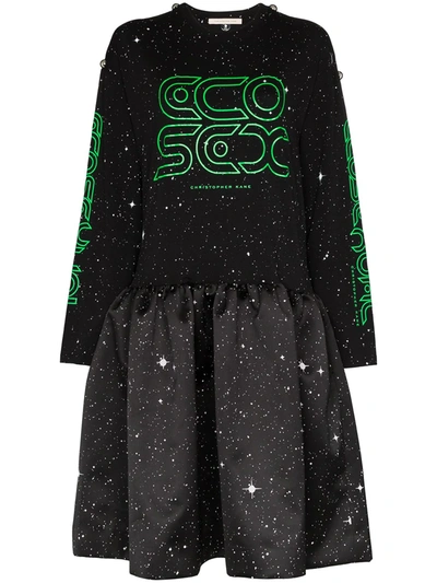 Christopher Kane Star-print Sweatshirt Dress In Black