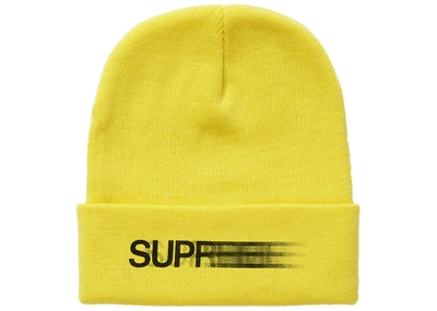 Pre-owned Supreme  Motion Logo Beanie Yellow