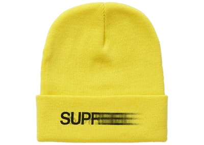 Pre-owned Supreme Motion Logo Beanie Yellow | ModeSens