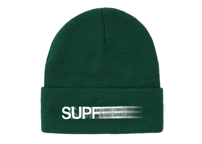 Pre-owned Supreme  Motion Logo Beanie Green