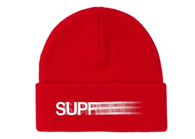 Pre-owned Supreme  Motion Logo Beanie Red