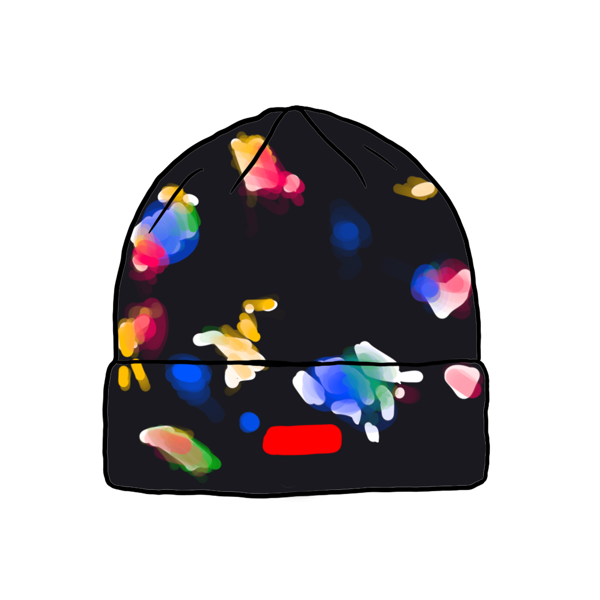 supreme splatter dyed beanie black