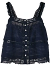 Loveshackfancy Sully Embroidered Top In Blue