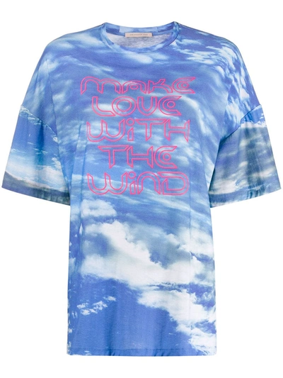 Christopher Kane Make Love With The Wind T-shirt In Blue
