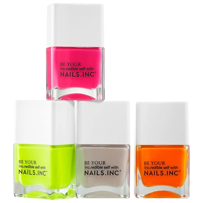 Nails Inc Naked In Neon Nail Polish Set 4 X 14 ml