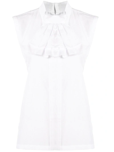 Comme Des Garçons Comme Des Garçons Ruffle Detail Long-sleeved Shirt In White
