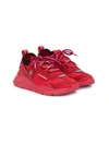 Dolce & Gabbana Kids' Suede Panel Sneakers In Red