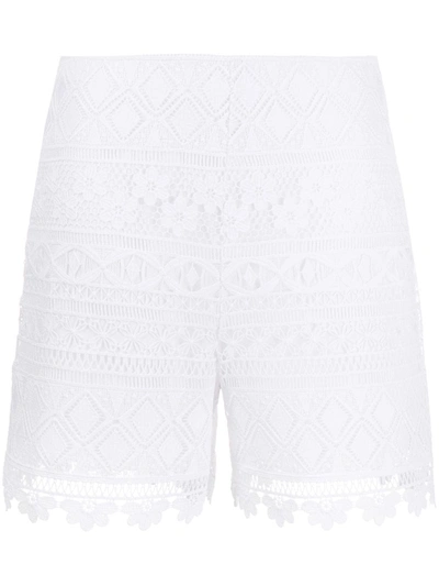 Vivetta Embroidered Contrast Panel Shorts In White