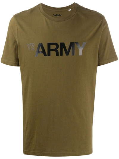Yves Salomon Army Logo T-shirt In Green