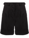 Aspesi High-rise Wide-leg Shorts In Black