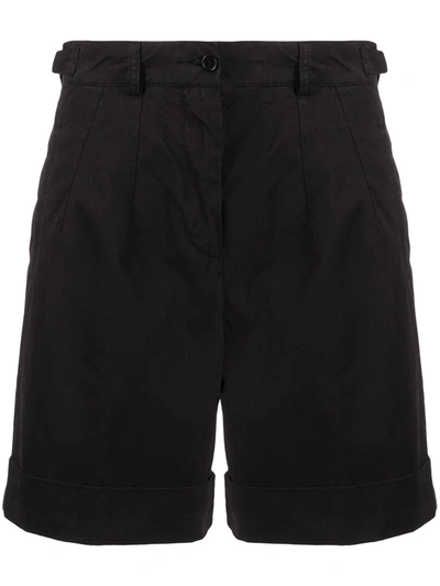 Aspesi High-rise Wide-leg Shorts In Black