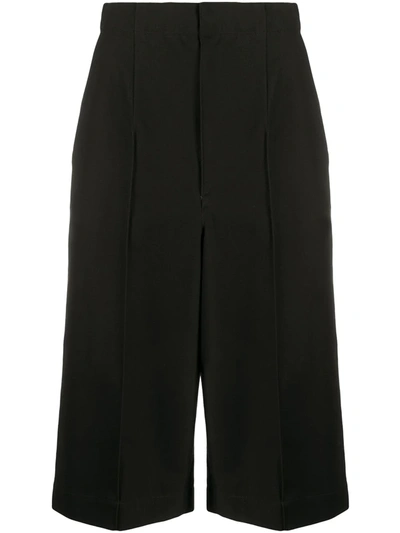 Y's High-rise Exposed-seam Long Shorts In Black
