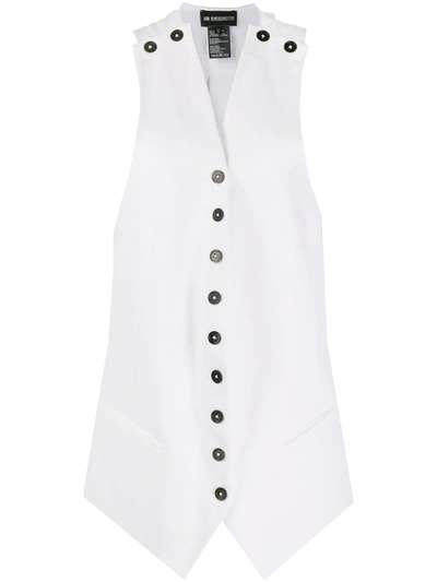 Ann Demeulemeester Cut-out Detail Mid-length Waistcoat In White