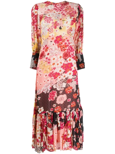 Bytimo Floral Midi Dress In Pink