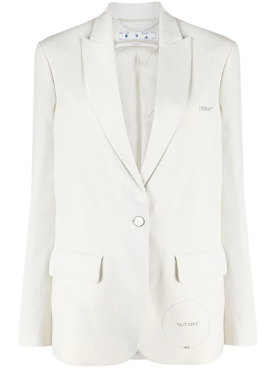 Off-white "cut Here" Peak-lapel Blazer In White