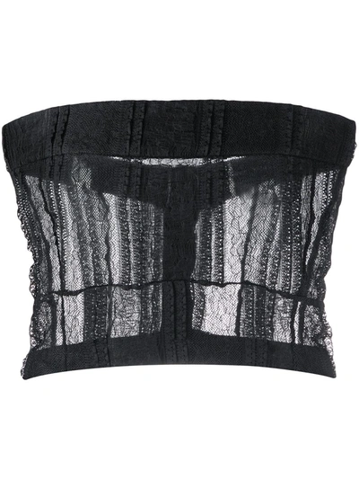 Ann Demeulemeester Lace Strapless Corset In Black