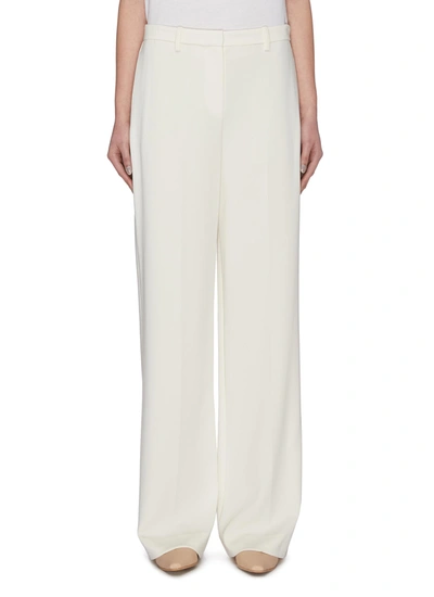 Theory High-rise Wide-leg Trousers In White