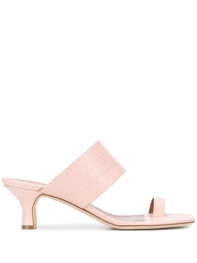 Paris Texas Square Toe Mules In Pink