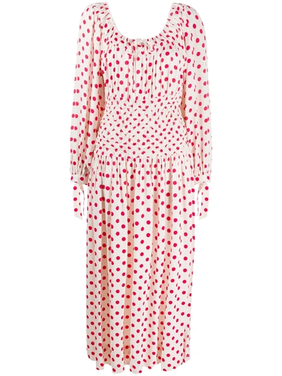 Saks Potts Polka Dot Print Maxi Dress In Neutrals