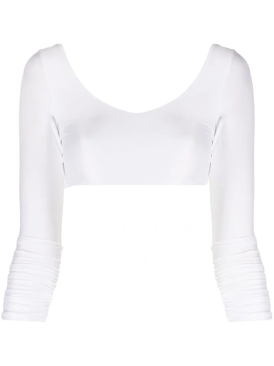 Saks Potts U-neck Cropped Top In White