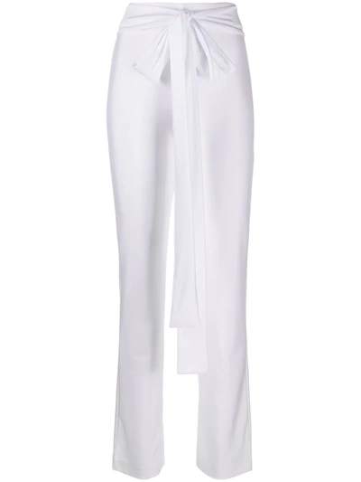 Saks Potts Tie-waist Slim Fit Trousers In White
