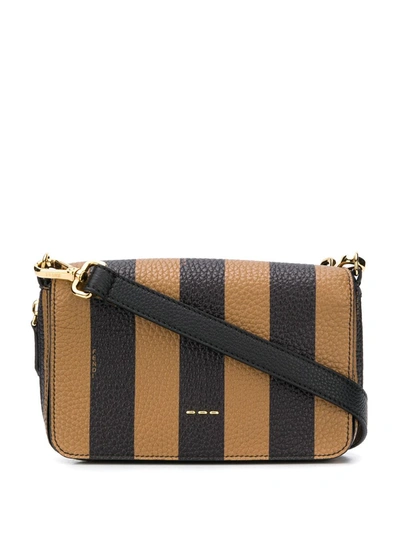 Fendi Stripe Messenger Bag In Brown