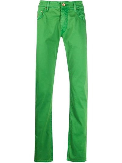 Hand Picked Ravello Mid-rise Straight Jeans In Green