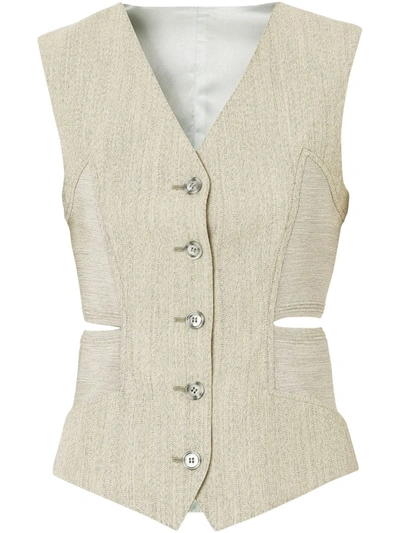 Burberry Cut-out Detail Waistcoat In Grey