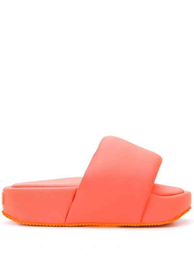 Y-3 Padded Platform Slides In Orange