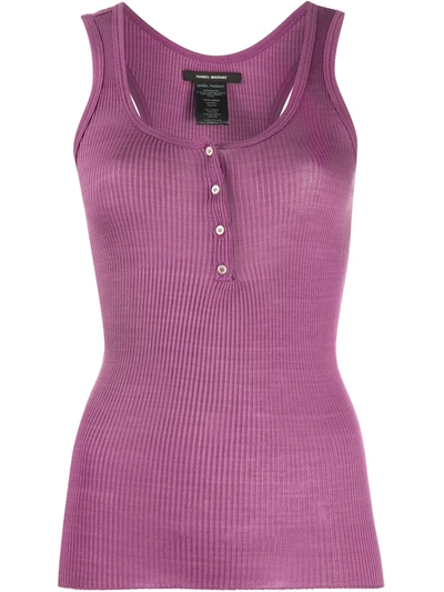 Isabel Marant Rib Knit Vest In Purple