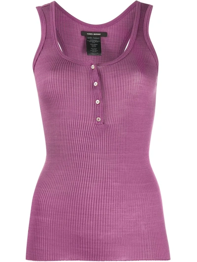 Isabel Marant Rib Knit Waistcoat In Purple